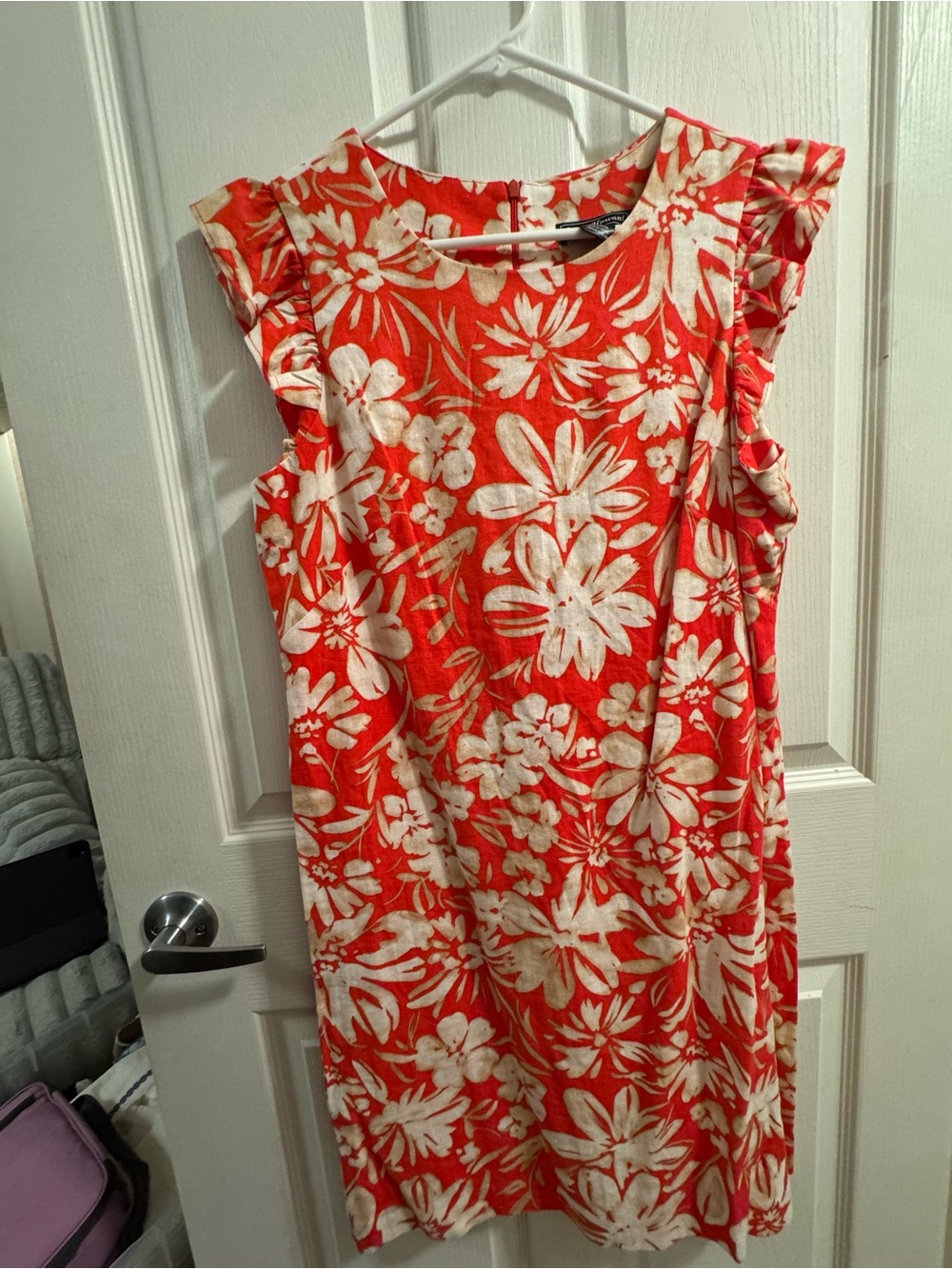 Jessica Howard Coral and White Floral Midi Dress